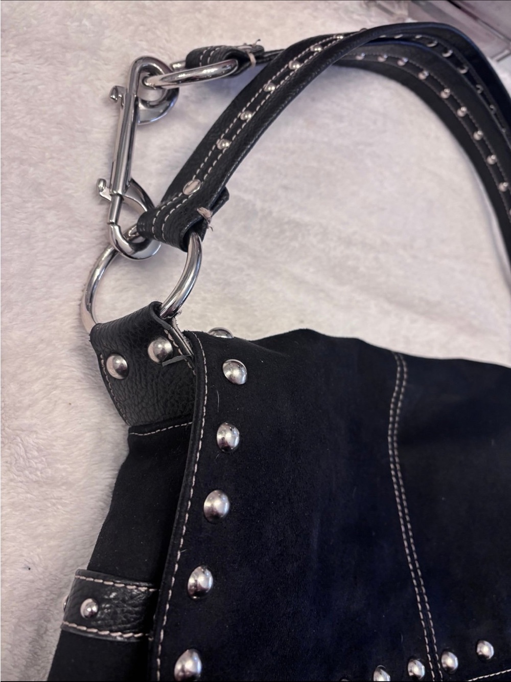 Kathy Van Zeeland Studded Suede Purse - Picture 9 of 12